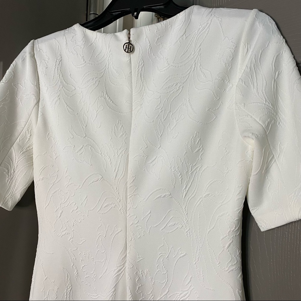 Tommy Hilfiger Ivory / Winter White Textured Sheath Dress Size 6 - Picture 9 of 12